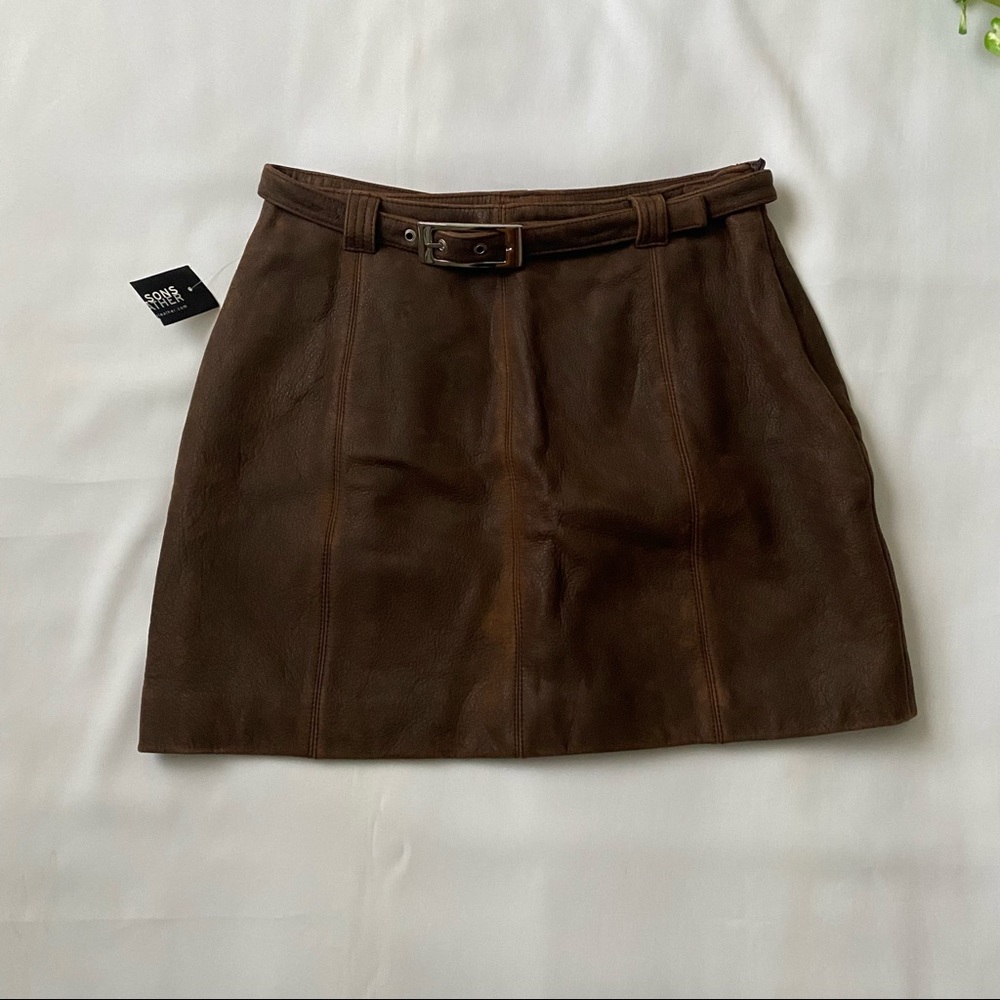 Y2K WILSONS LEATHER Panel Mini Skirt